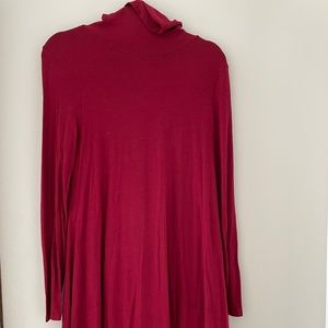 Olive Green Turtleneck Long Sleeve Dress